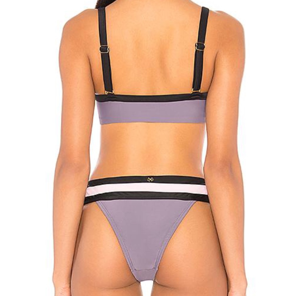 New PilyQ Banded Color Block Teeny Bikini Bottoms - Picture 2 of 6